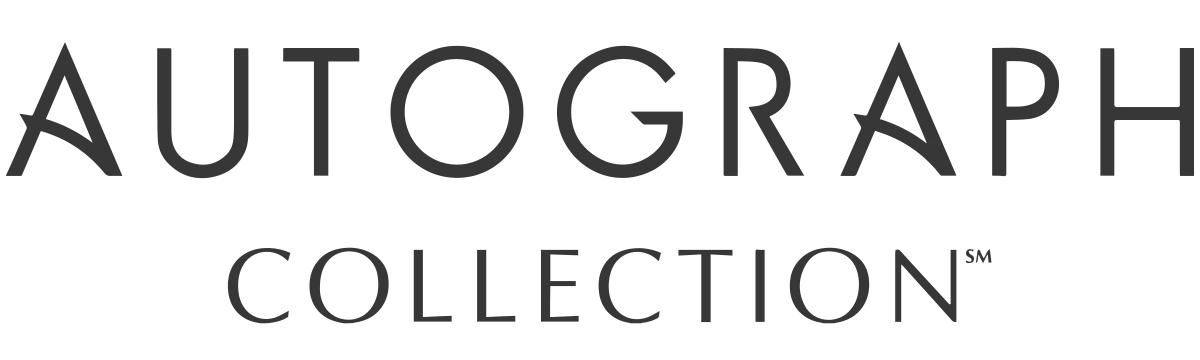 The image shows the "Autograph Collection" logo in black text on a transparent background. logo on footer section.