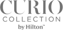 Logo of Curio Collection by Hilton, featuring stylized text with an elegant and modern design.